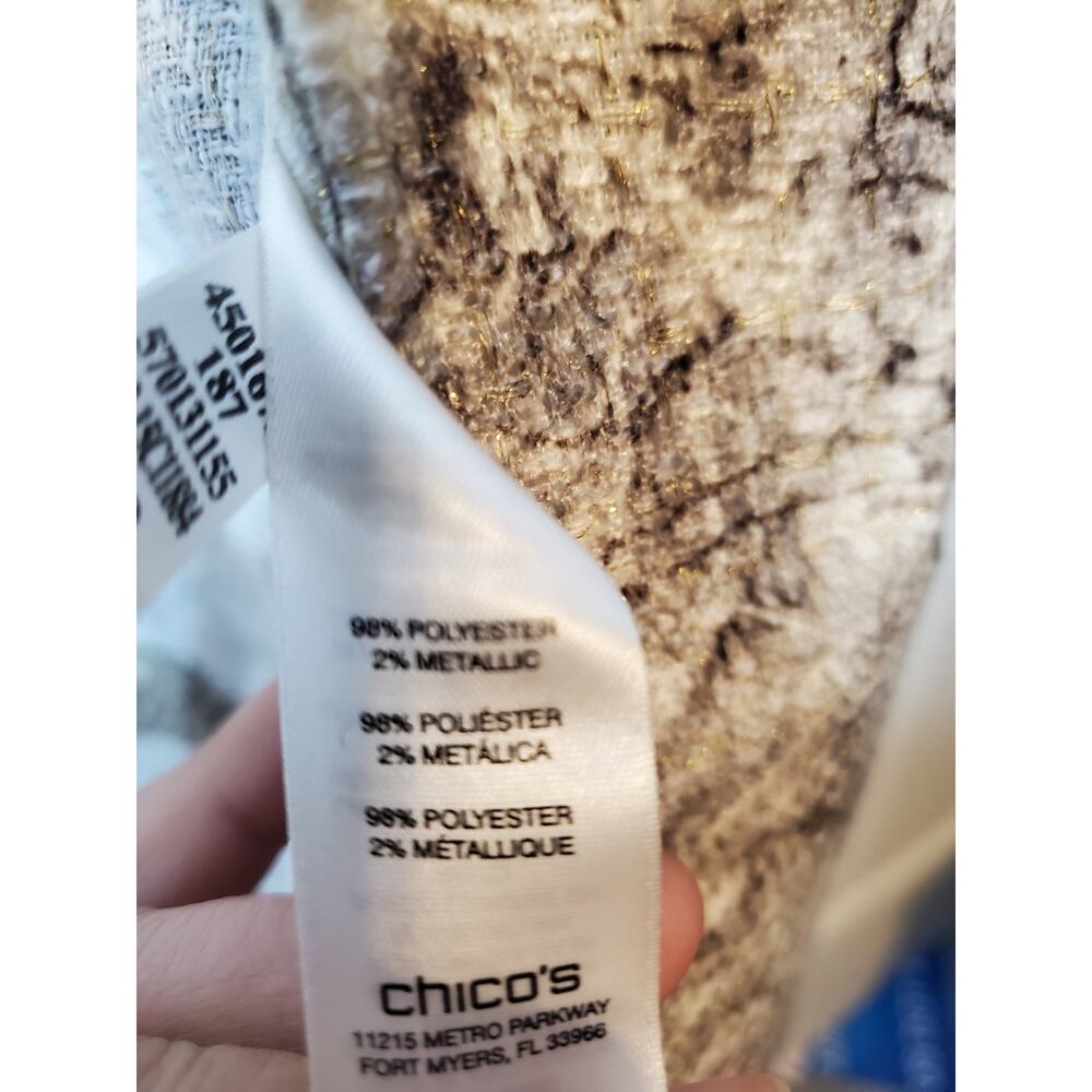 Chico's Single Button Sequin Detail Textured Anim… - image 6